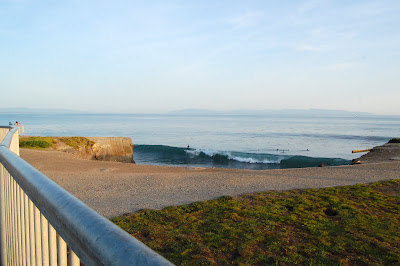 Why surf into a cliff? Only in California...