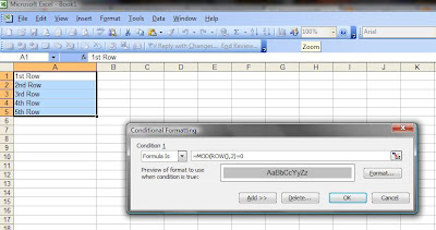 Alternate Row Shading Using Conditional Formatting Alternate Row Shading Using Conditional Formatting