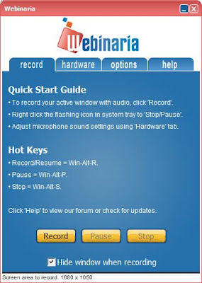 Screen capture using Free Webinaria Screen capture using Free Webinaria