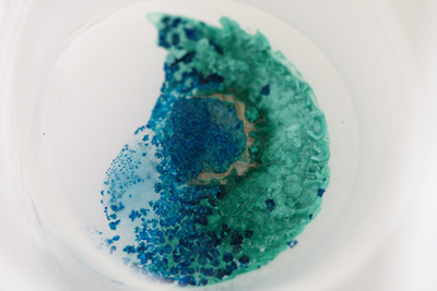 Sea Salt, vinegar and ammonia patina test on Nami-shibu-ichi sample (alloy created w/ copper and silver metal clays from Mitsubishi) Sea Salt, vinegar and ammonia patina test on Nami-shibu-ichi sample (alloy created w/ copper and silver metal clays from Mitsubishi)