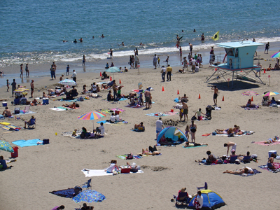 Beach scene on a summer day Beach scene on a summer day