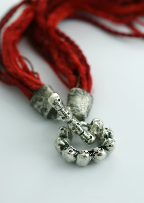 Fine silver skull toggle clasp