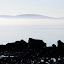 Fog and rocks at the beach
