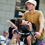 Dad and girl on bike