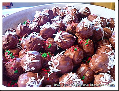 We have truffles with medley of favors - raspberries, almonds, coconuts, oranges, peppermints...
