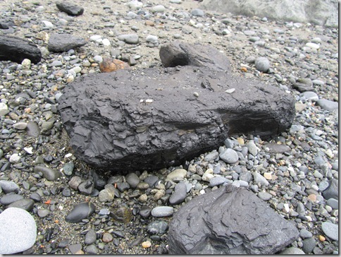 Coal on Homer beach
