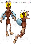 35128-Clipart-Illustration-Of-Two-Mosquitoes-Standing-And-Flying