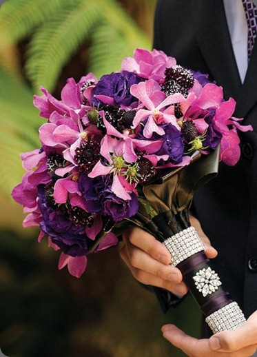 Magenta mokara orchids, purple lisianthus and scabiosa. Nisie's Enchanted Florist, grace ormand Magenta mokara orchids, purple lisianthus and scabiosa. Nisie's Enchanted Florist, grace ormand