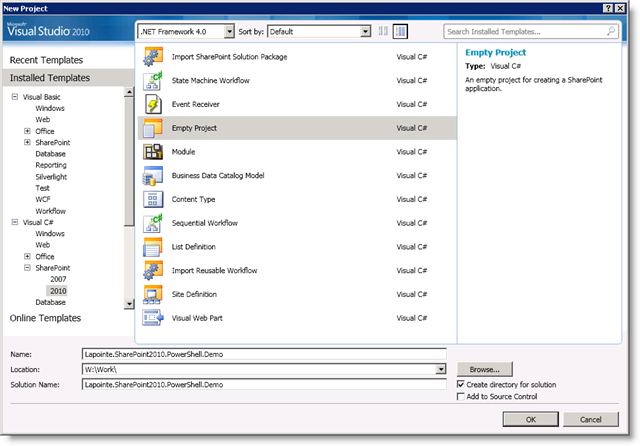New Project Dialog