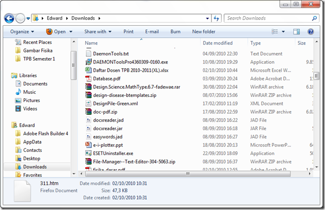 File ekstensi akan ditampilkan pada Windows Explorer