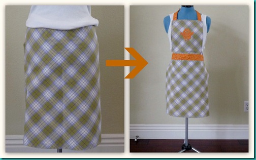 Old skirt to apron Old skirt to apron