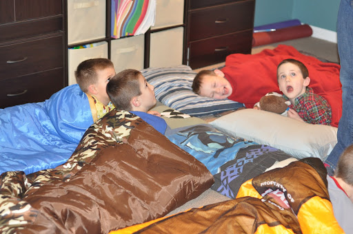 Boys settling down for bedtime
