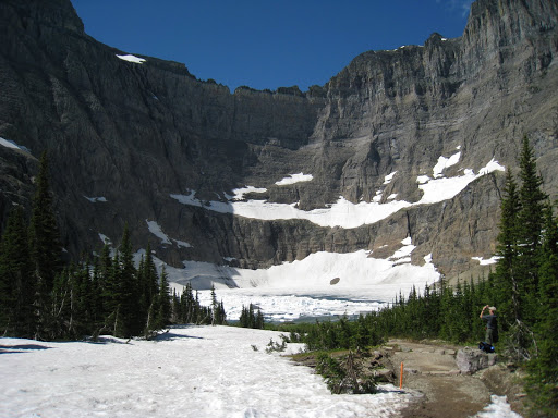 View into Iceberg Lake. Walls are approximately 2000' high.