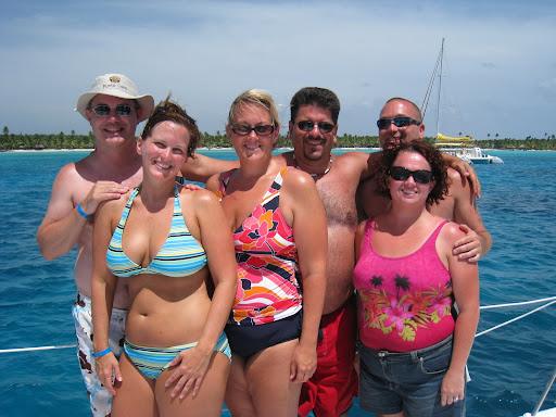 Group shot on catamaran from Saona Island