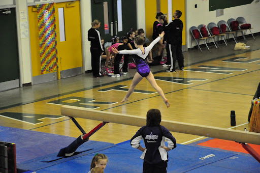 Natalie's split leap on the beam