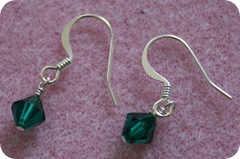 Green bicone earrings