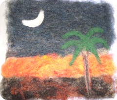 Palm tree and new moon
