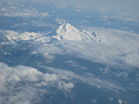 A particularly large mountain towers above the others