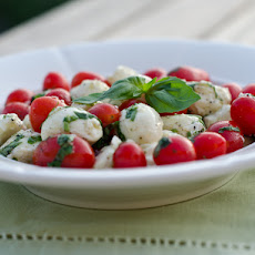 Marinated Mozzarella, Cherry Tomato, and Basil Salad