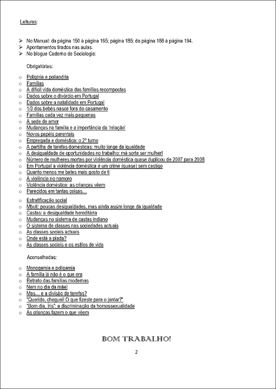 Matriz 5º teste Sociologia 2010y