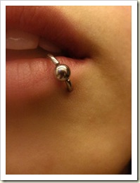 lip piercing