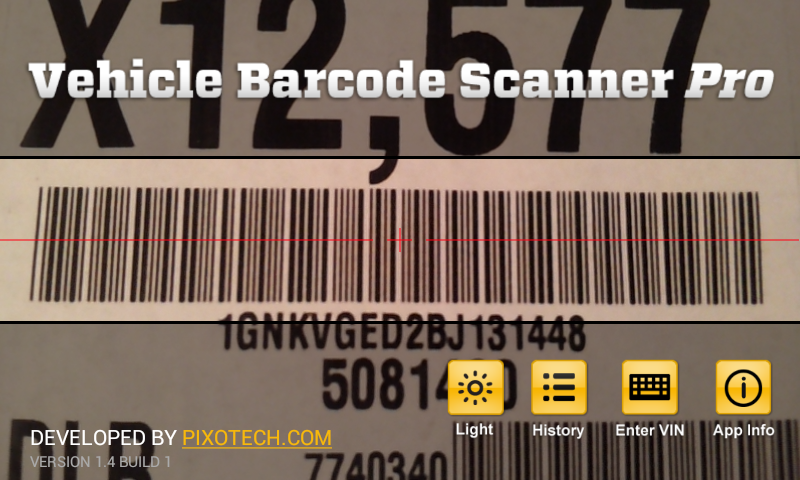 Android application Vehicle Barcode Scanner Pro screenshort