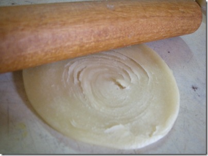 flattening the dough        