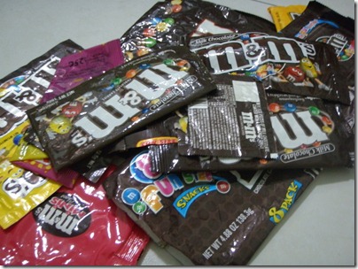 my M&M's wrapper collection