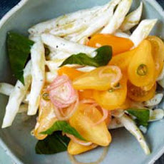 Wax Bean and Cherry Tomato Salad with Goat Cheese Dressing