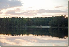 across lake to office