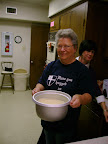 Sally Duhon prepared the meal at the celebration of St. Andrew's Day, 2007.