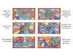 One stet of the Stained Glass windows as designed by Frank Thompson.