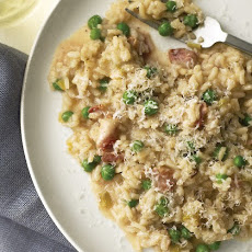 Leek, Bacon, and Pea Risotto