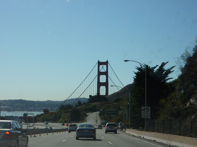 Driving on Golden Gate bridge