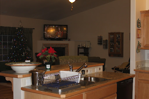Kitchen looking out to the living room