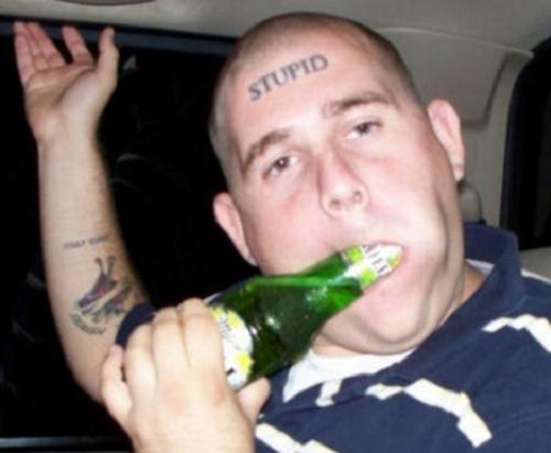 Yep - if you open a beer bottle with your teeth, the tattoo on your 