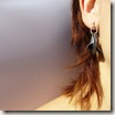 PJD28 Med leaf cluster earrings modelled