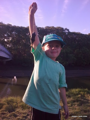 Daniels First fish Very proud of himself!