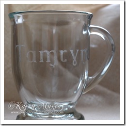 Tamryne etched mug