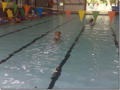 Hunter - first swim lesson