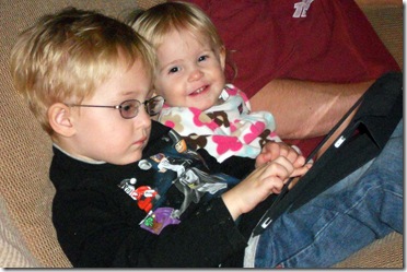 Hunter and Jenna playing iPad2