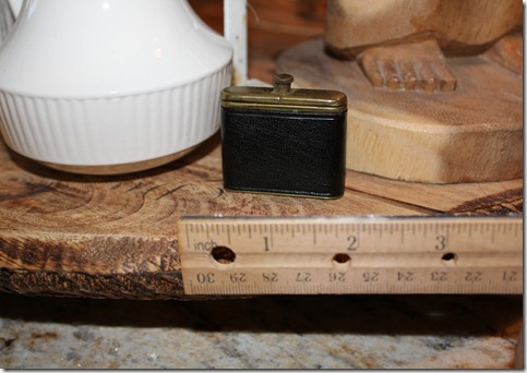 antique pill box with ruler
