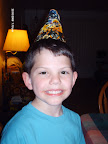 Donovan in his hat with a kool-aid ring around his mouth