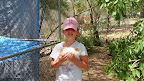 Missy holding a chicken