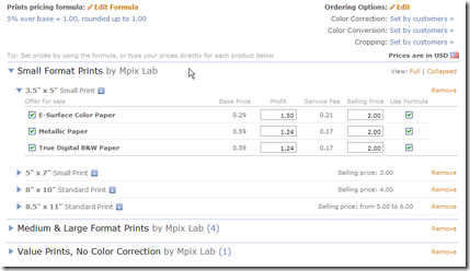 Zenfolio Price Calculation