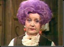 Mollie Sugden (1922 - 2009) as Mrs. Slocumbe in ARE YOU BEING SERVED?