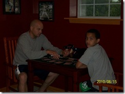 Brian and Josiah playing cards
