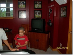Game room in basement