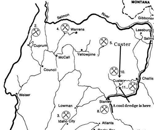 map of Custer Idaho