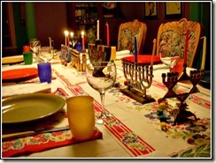 Hanukkah table settings